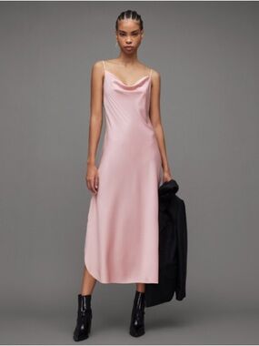 AllSaints Hadley Cowl Neck Midi Slip Dress-6